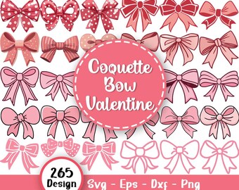 Coquette Bow Svg Bundle, Ribbon Coquette Bow Svg, Ribbon SVG, Bow svg, Girlie Pink Hair bow svg, Coquette Ribbon SVG, Svg Files For Cricut