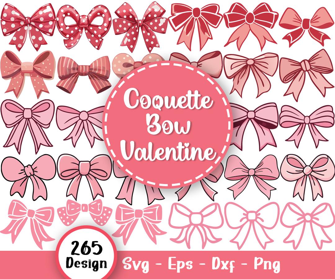 Coquette Bow Svg Bundle, Ribbon Coquette Bow Svg, Ribbon SVG, Bow svg, Girlie Pink Hair bow svg, Coquette Ribbon SVG, Svg Files For Cricut