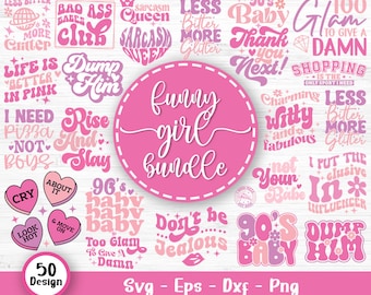 Pacote Svg de garota engraçada, Svg de ditado engraçado, Svg de citações engraçadas, Pacote Svg de sarcasmo, Pacote Svg sarcástico, Provérbios sarcásticos, Arquivos Svg para Cricut