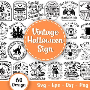 Ensemble de signe SVG vintage Halloween, ferme Halloween signe Svg, Halloween bienvenue Svg, Svg effrayant, fantôme Svg, fichiers Svg pour Cricut