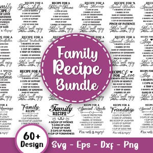 Familie recept Svg bundel, grappige keuken Svg, snijplank citaten Svg, recept voor moeder, huwelijk charcuterie Board Svg, Svg-bestanden voor cricut
