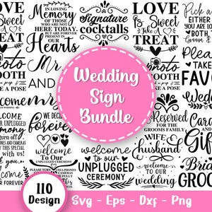 Bruiloft teken svg bundel, welkom Svg, bruiloft Svg, rustieke bruiloft teken Svg, bruid Svg, bruidegom Svg, bruidsfeest Svg, Svg-bestanden voor de Cricut