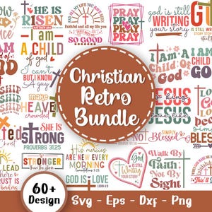 Christian Retro SVG Bundle, Christian Quotes Svg, Faith Svg, Scripture Svg, Bible Verse Svg, Religious Svg, Jesus Svg, Svg Files For Cricut