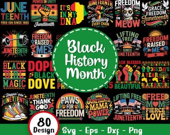 Paquete SVG del Mes de la Historia Afroamericana, Paquete SVG de Juneteenth, Juneteenth 1865 SVG, Juneteenth SVG, Juneteenth desde 1865 SVG, Archivos SVG para Cricut