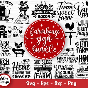Bundle Svg de signe de ferme, porche Svg, ferme SVG, famille citations Svg, art mural style ferme, ferme citations Svg, fichiers Svg pour Cricut