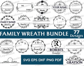 Wreath Svg Bundle, Circle Svg, Floral Wreath Svg, Heart laurel Wreath Svg, Wedding Wreath Svg, Wreath Monogram Svg, Svg Files For Cricut