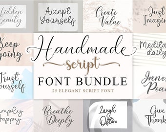 Font Bundle Handwritten Script Fonts, Wedding Font, Calligraphy Font, Script Font, elegant font for svg, Invitation, SVG, Commercial Use