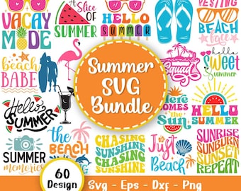 Summer Svg Bundle, Hello Summer Svg, Beach Svg, Summertime Svg, Funny Beach Quotes Svg, Summer Saying, Summer Quotes, Svg Files For Cricut