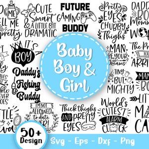 Baby Boy Girl Svg Bundel, Baby Douche Svg, Pasgeboren Svg, Baby Quote, Schattige Baby Zeggen Svg, Baby Boy Girl Zeggen Svg, Svg-bestanden voor Cricut