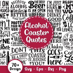 Pacchetto Svg sottobicchiere alcolico, citazioni di alcol Svg, sottobicchiere Svg, Vodka Svg, birra Svg, whisky Svg, divertente bere Svg, file Svg per Cricut