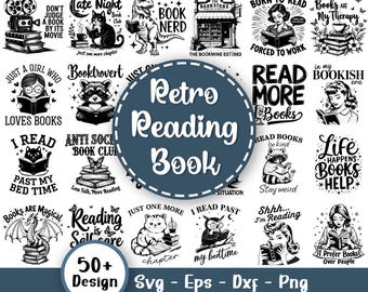 Reading Book SVG Bundle, books svg, Book lover svg bundle, Books bundle svg, Pile of books bundle svg, Book dragon svg, Svg Files For Cricut