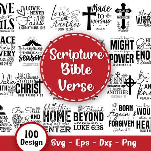 Bundle de verset de la Bible Ecriture SVG, SVG chrétien, foi Svg, écriture Svg, Svg de verset de la Bible, religieux Svg, Jésus Svg, fichiers Svg pour Cricut