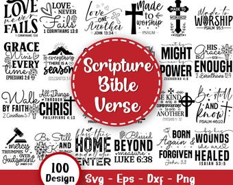 Scripture Bible Verse SVG Bundle, Christian SVG, Faith Svg, Scripture Svg, Bible Verse Svg, Religious Svg, Jesus Svg, Svg Files For Cricut