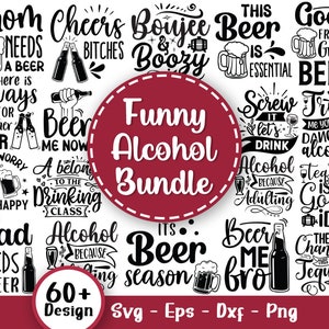 Pacchetto Svg di alcol divertente, Citazioni di alcol Svg, Sottobicchiere Svg, Vodka Svg, Vino Svg, Birra Svg, Whisky Svg, Bere Svg, File Svg per Cricut