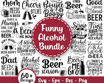 Funny Alcohol Svg Bundle, Alcohol Quotes Svg, Coaster Svg, Vodka Svg, Wine Svg, Beer Svg, Whiskey Svg, Drinking Svg, Svg Files For Cricut