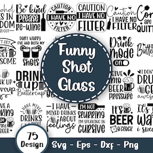 Pacchetto SVG di bicchierini divertenti, SVG di alcol, SVG di vino, SVG di sottobicchieri, SVG di birra, SVG di bere, SVG di whisky, SVG di vodka e tequila, file SVG per Cricut