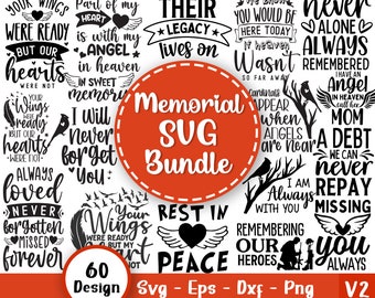 Memorial Svg Bundle, Bereavement Svg, Sympathy Svg, Remembrance Svg, In Loving Memory Svg, Heaven Svg, Christian Svg,Svg Files For Cricut V2