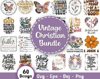 Vintage christelijke SVG-bundel, Boho elegante christelijke SVG, bijbelvers SVG, schrift SVG, God Jezus SVG, liefde geloof SVG, SVG-bestanden voor de Cricut
