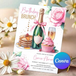 brunch girls day,brunch themed party,girls brunch invite,champagne brunch,brunch invitation,brunch invite,pancake brunch,brunch evite,brunch flyer,modern brunch decor,brunch party evite,online party invite,diy event invite,pink floral brunch,floral themed invite,any age invitation,phone message evite,video invitation,birthday brunch,animated invite,interactive invite,birthday evite,Editable Template,Birthday Invitation,Editable Invitation
