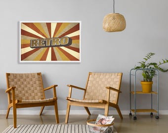 Vintage 'Retro' Gold Framed Print, Sixties Vibe