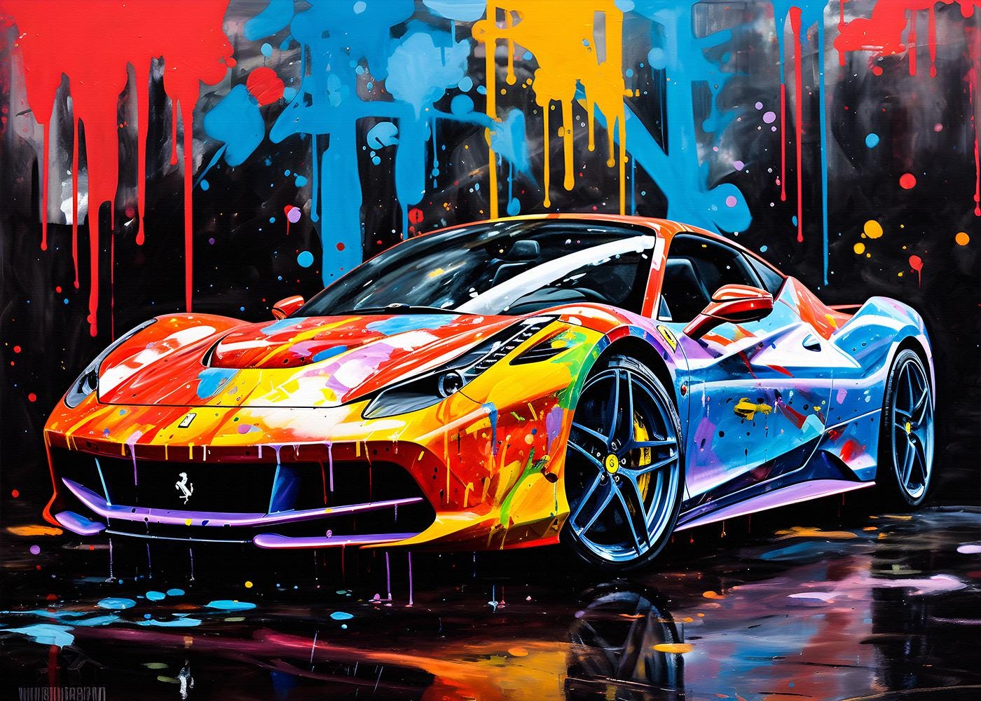 Ferrari Graffiti Art Poster: Pop Art Car Print - Etsy