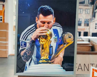 Lionel Messi World Cup Poster, Argentina Soccer Art
