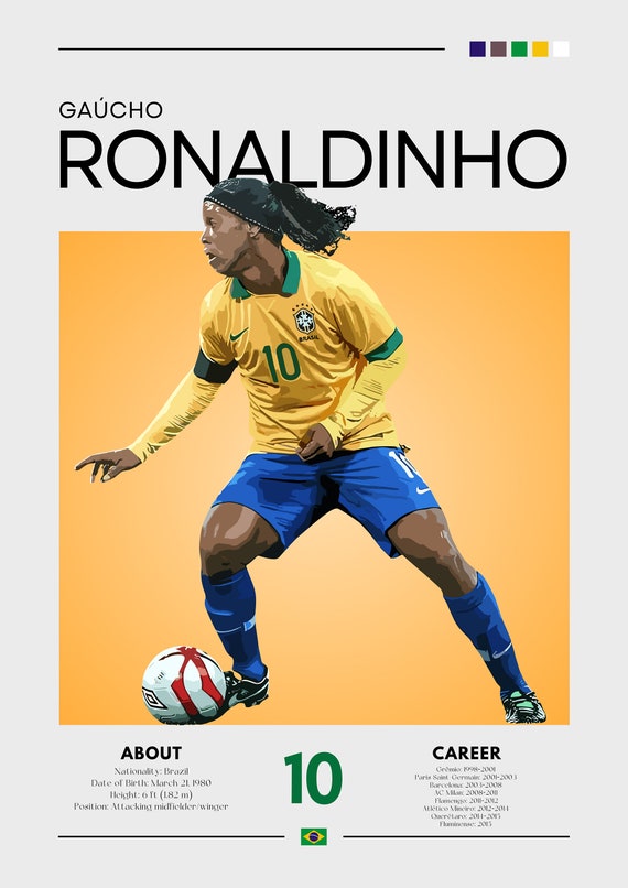 ロナウジーニョ　ポスター Amazon.co.jp: Ronaldinho ロナウジーニョ 有名なサッカースター