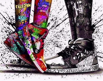 Jordan Air Graffiti Art Poster: Sneaker Hype Streetart