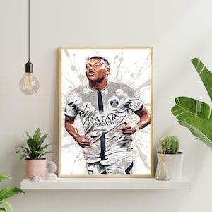 Kylian Mbappe PSG Victory Poster, France footballplayer, Soccer poster, Champion, Matt poster, Man Cave, Kylian poster, A3 - 100x140