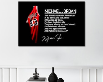 Michael Jordan Poster: Chicago Bulls NBA Art Print with Quote