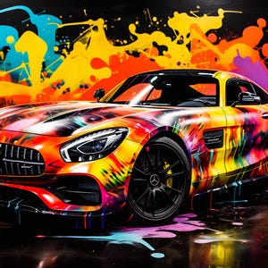 Mercedes Amg Gt, Mercedes Amg poster - Mercedes Amg gt - Car Lovers - Sports Car Enthusiasts - Mercedes Poster - Mercedes Amg Gt streetart