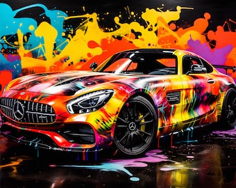 Mercedes Amg Gt, Mercedes Amg poster - Mercedes Amg gt - Car Lovers - Sports Car Enthusiasts - Mercedes Poster - Mercedes Amg Gt streetart
