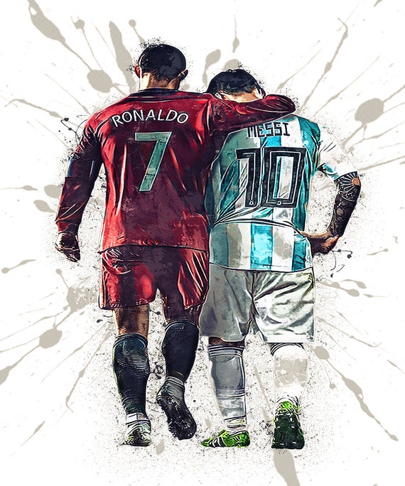 メッシ＆ロナウドのワールドカップポスター：サッカーレジェンド