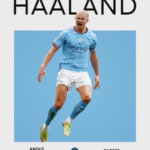 Erling Haaland Poster, Manchester City Poster, Matt poster, Haaland Poster, Man Cave Gift, Sports Art, Wall Poster for Living Room or Office