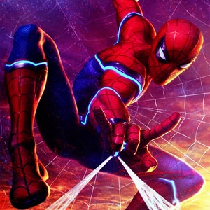 Spider Man poster, Spiderman Movie Poster, Super Hero Poster, Spiderman jumping poster, Fun Gifts for Him, Teenage Boy Room Decor, superhero