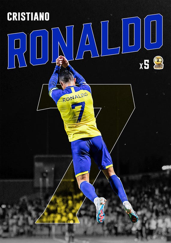 Cristiano Ronaldo Al Nassr Poster, CR7 Signature Art - Etsy