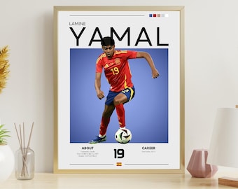 Lamine Yamal Spain Soccer Poster: Spanish Football Art Print