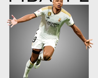 Kylian Mbappe Real Madrid Poster: Soccer Champion Art