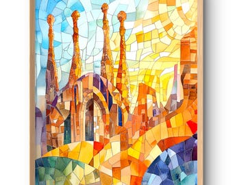 Sagrada Familia Art Print: Barcelona Spain Travel Poster