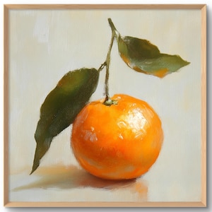 Orange Art Print Fruit Wall Art Kitchen Wall Decor Food Poster Orange Modern Still Life Citrus Prints