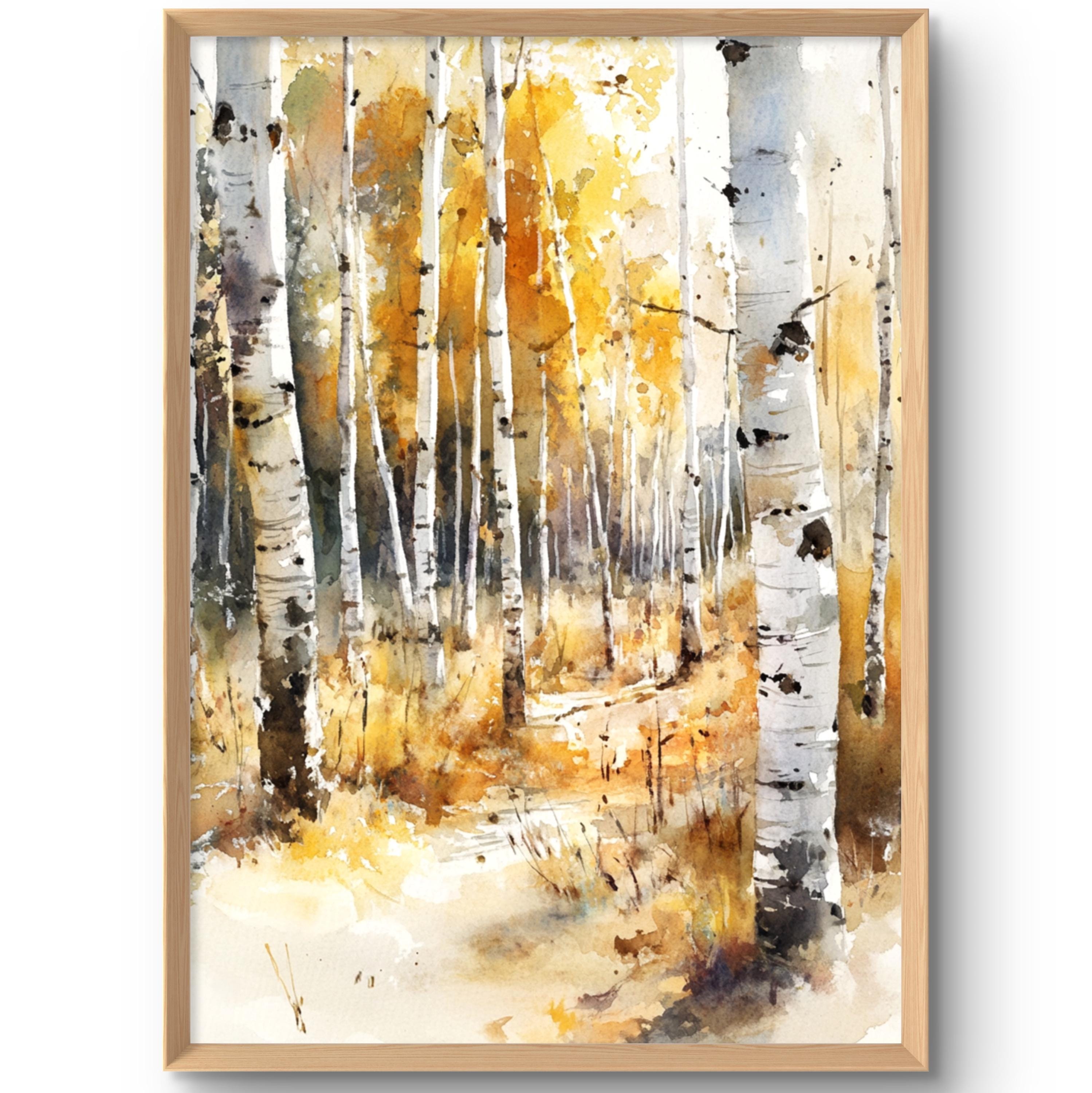 Birch Tree Art Print Fall Aspen Forest Landscape Wall Art - Etsy