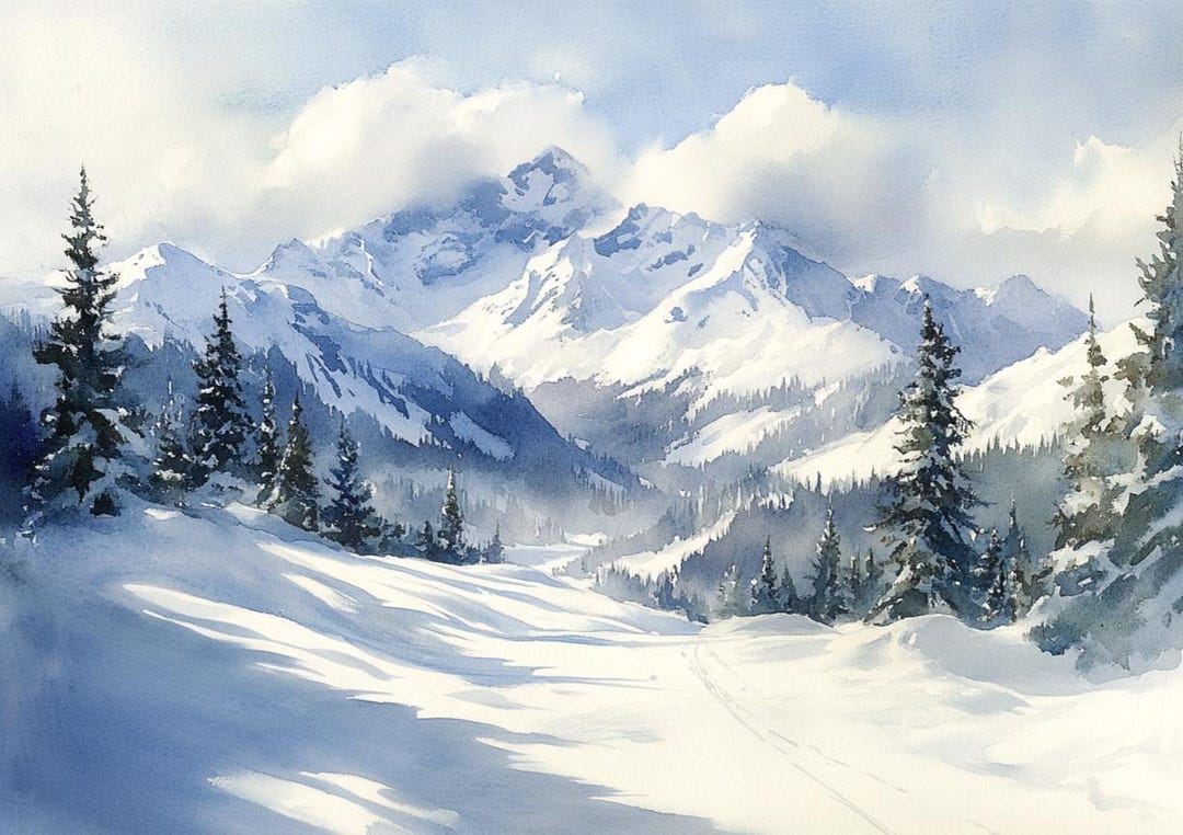 Snowy Rocky Mountains Art Print: Colorado Winter Landscape Wall Art ...
