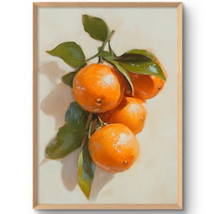 Mandarin Art Print Orange Tree Wall Art Citrus Wall Decor Kitchen Wall Art Fruit Farmhouse Artwork Orange Poster Tangerines Print