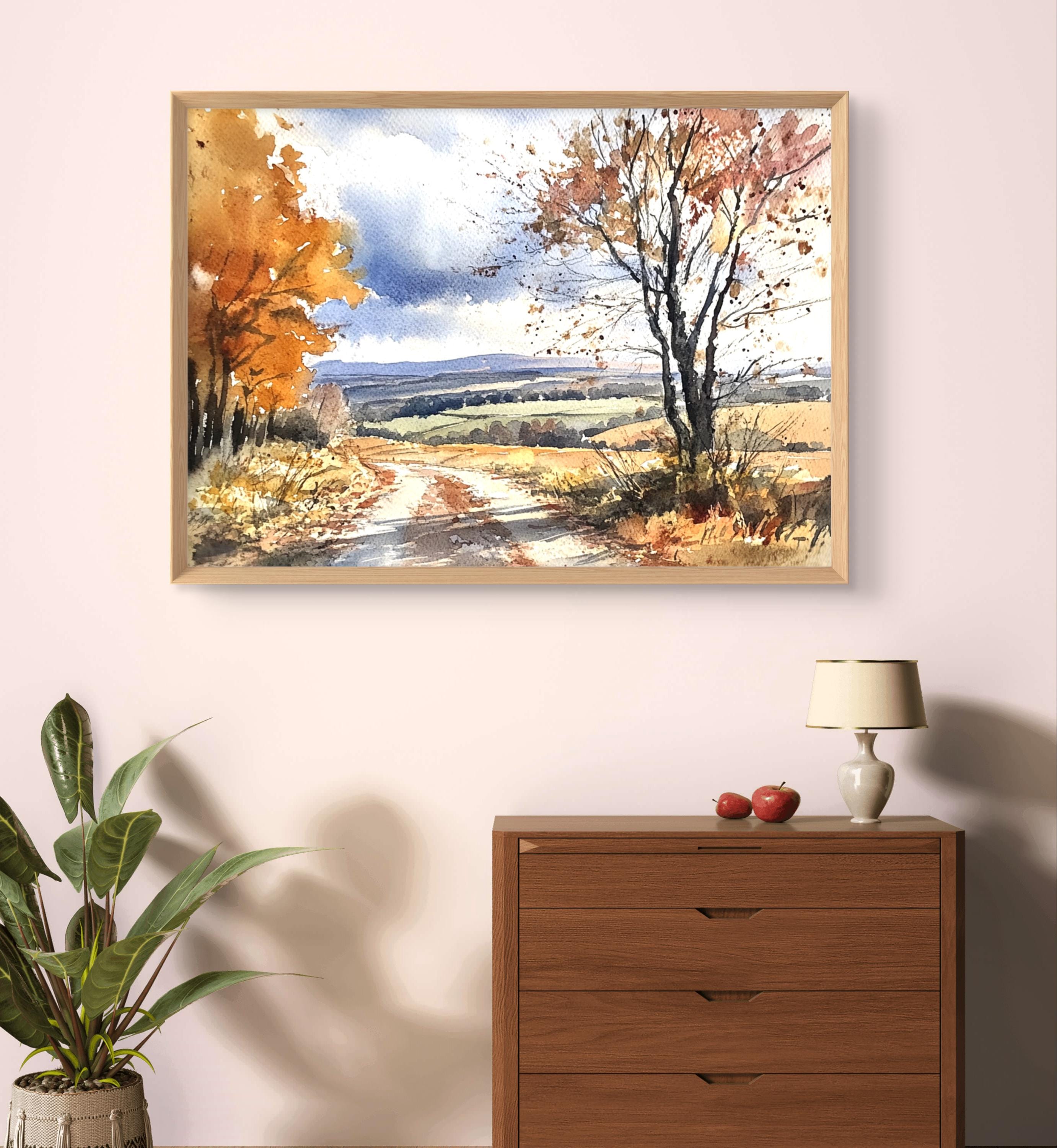 Autumn Landscape Art Print Fall Wall Decor Fall Trees Wall Art Country ...