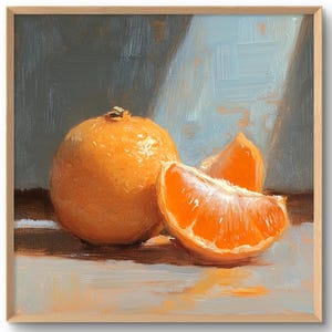 Orange Slices Art Print Fruits Wall Art Kitchen Wall Decor Food Poster Orange Modern Still Life Art