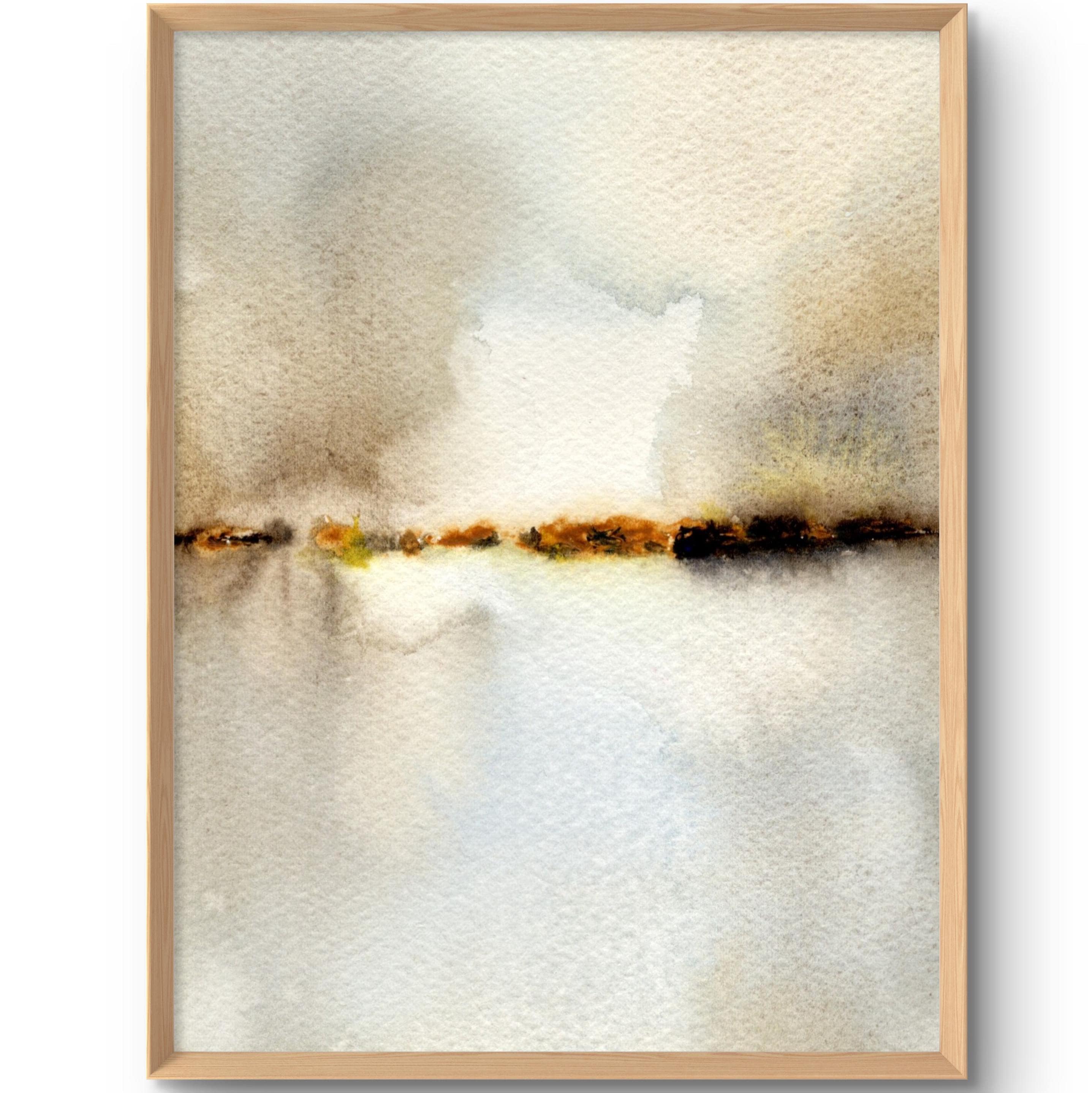 Minimalist Landscape Watercolor Print Abstract Earth Tone Wall Art ...