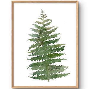 Fern Watercolor Painting Floral Art Print Botanical Wall Art Minimalist Wall Decor Fern Leaves Print Green Prints from Original Painting