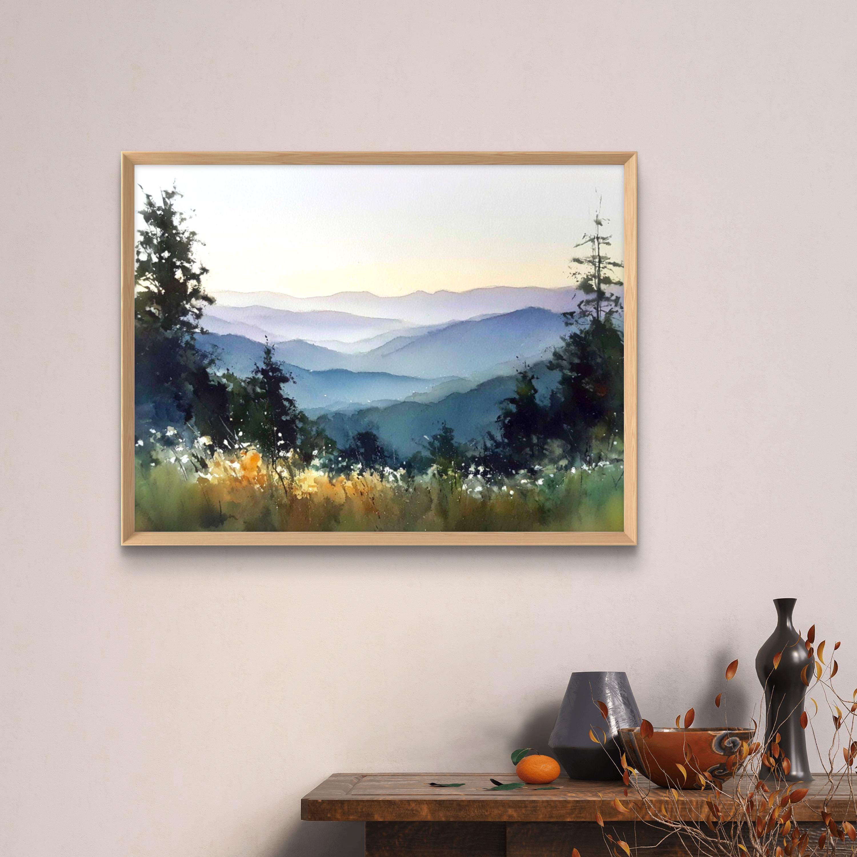 水彩画 秋の山景色 A2サイズ 水彩画 秋の山景色 A2サイズ 【公式通販】