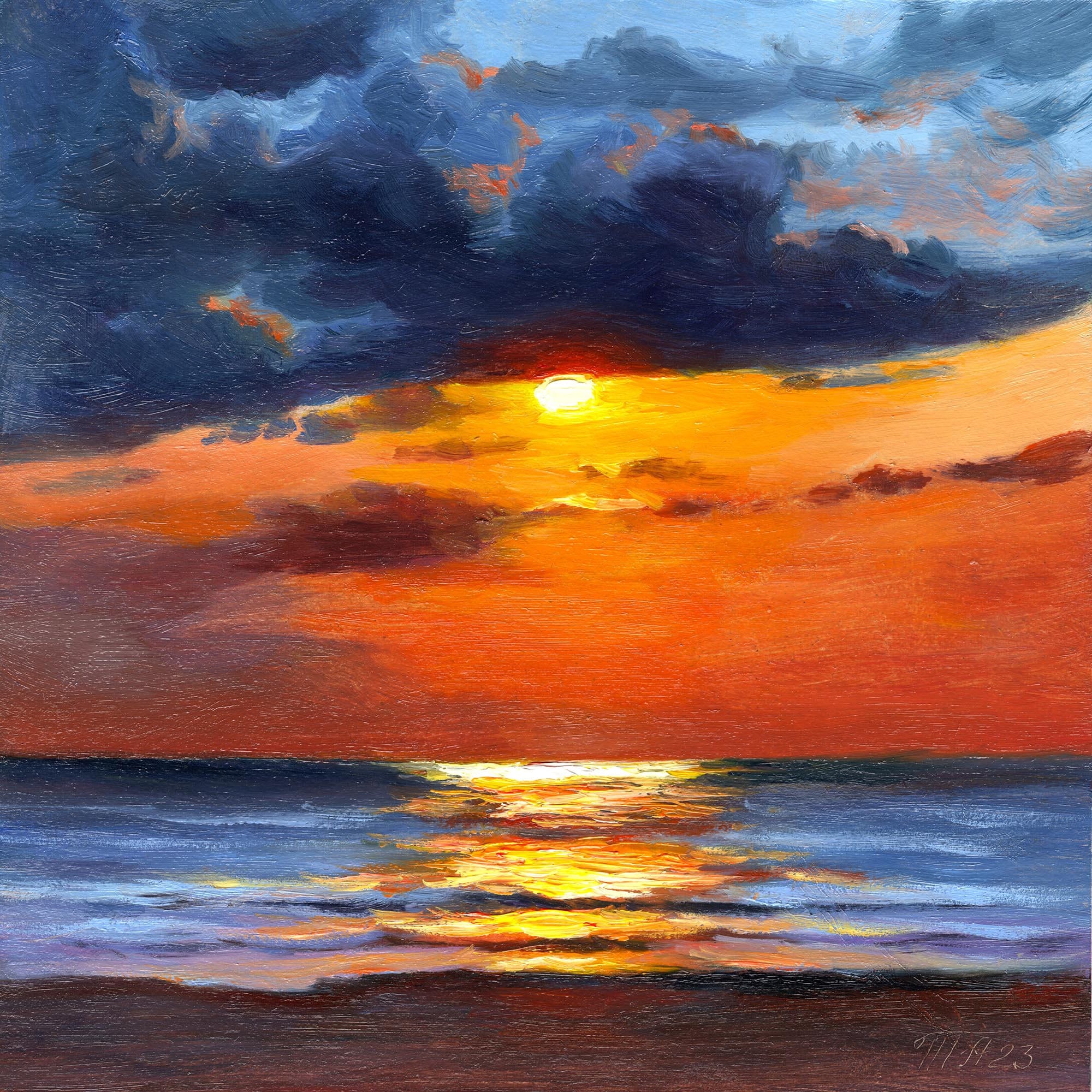 Sunset Fine Art Print Ocean Wall Art Seascape Artwork Coastal Beach ...