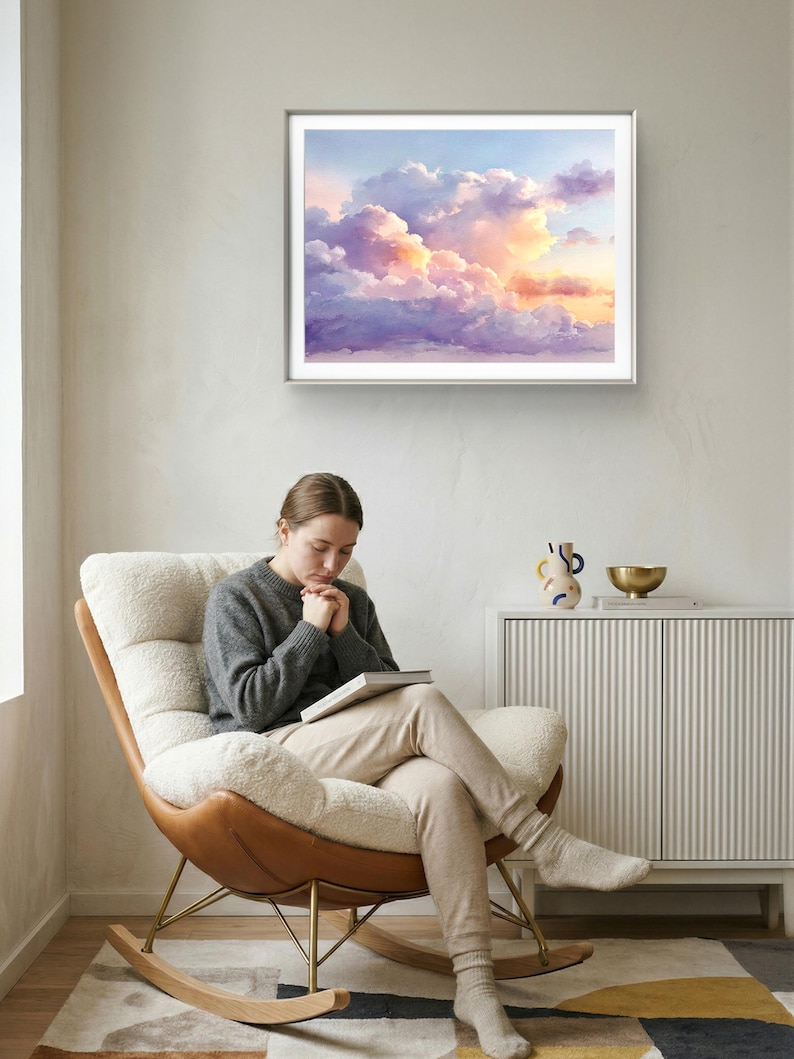 Cloud Sky Wall Art Print Dreamy Sunset Pastel Clouds Soft Pink Purple cloud-sky-wall-art-print-dreamy-sunset-pastel-clouds-soft-pink-purple